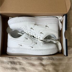 White and Blue Womans AF1 Unique  Sneakers